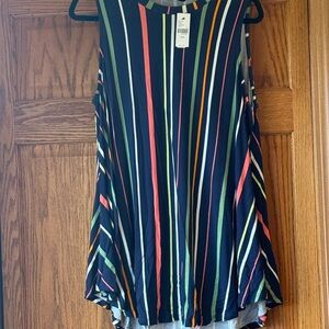 Lane Bryant Multicolor Striped Sleeveless Tunic